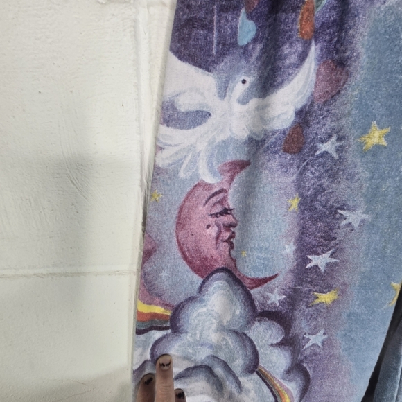 Vtg Lucky Brand Wide Leg Peace Love Printed Sweatpants Rare Htf - Picture 8 of 12